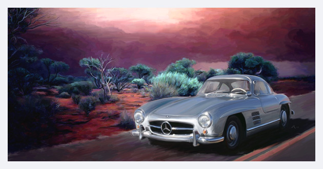 Kunstdruck - Mercedes 300 SL Roadster