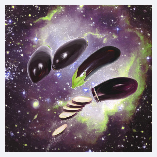 Kunstdruck - Poster - space aubergines